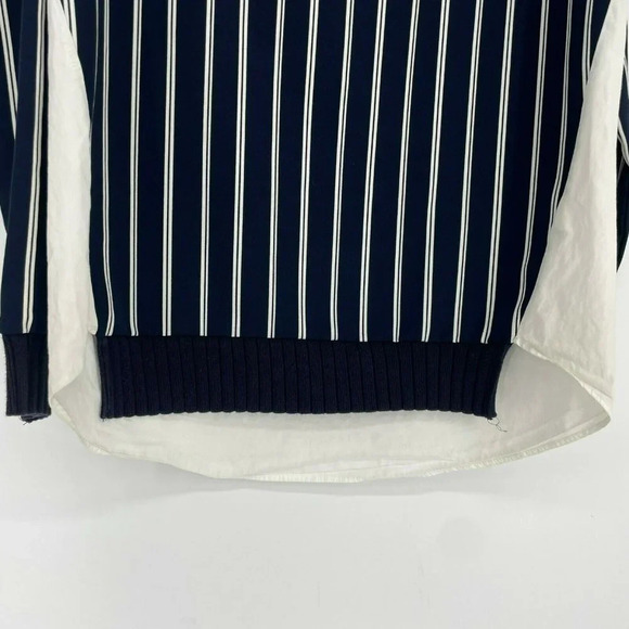 Zara Basic Blouse Womens Sz S Black White Striped Crew Neck Pullover Long Sleeve - Picture 6 of 9